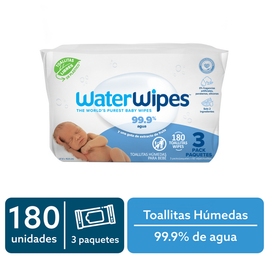 Toallitas húmedas bio WaterWipes 3x60 uns